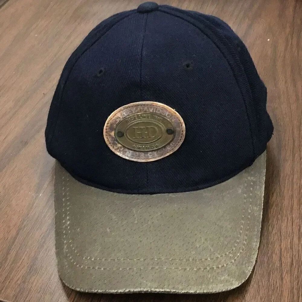 Vintage Harley Davidson, leather patch ride like the wind hat veteran estate sal